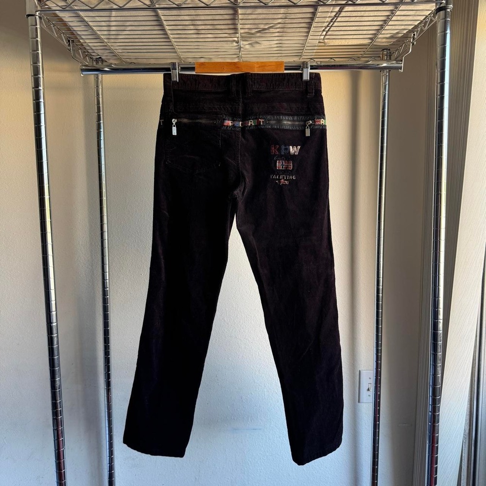KPW Yachting Vintage Corduroy Pants Nautical Flag Trim Y2K Skater Mens 31x29